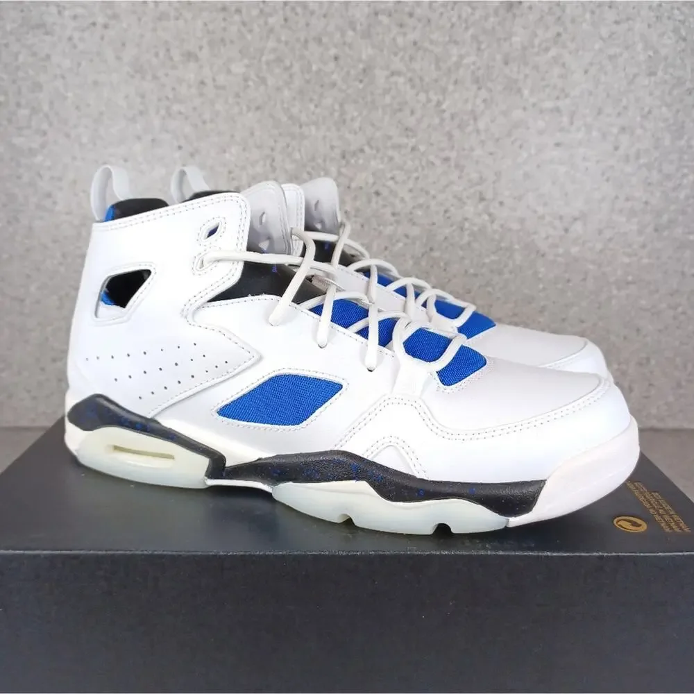 Nike Air Jordan Flight Club 91 White Hyper Royal Sneakers Shoes 7Y